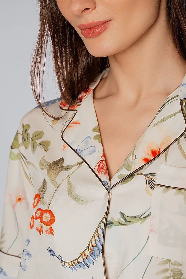 Женская пижама INDEFINI, молочный - фото 2