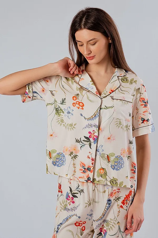 Женская пижама INDEFINI, молочный - фото 2