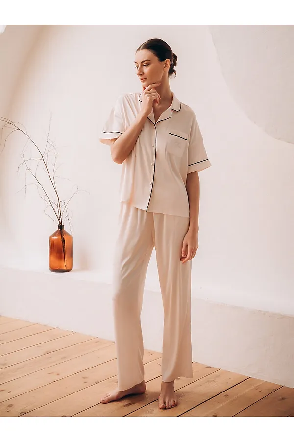 Женская пижама INDEFINI, молочный - фото 2