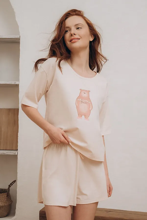 Женская пижама INDEFINI, молочный - фото 2