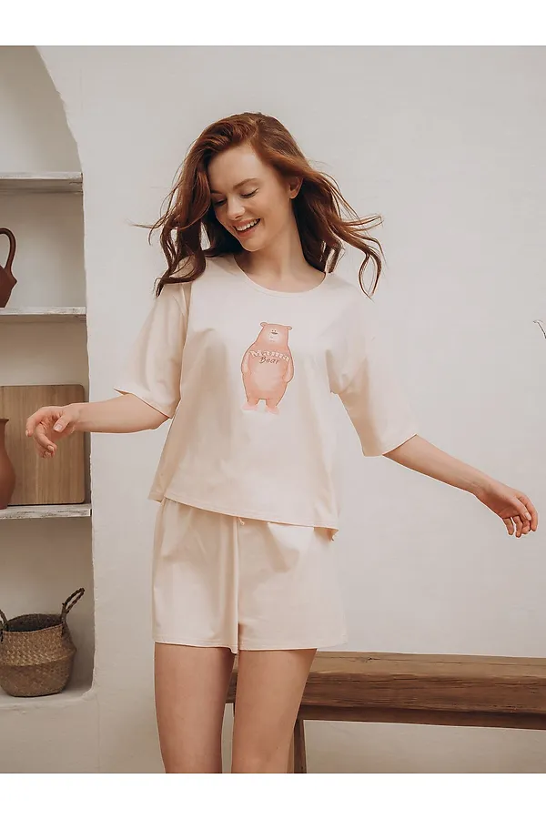 Женская пижама INDEFINI, молочный - фото 2