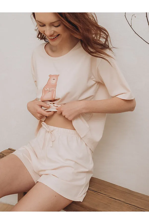 Женская пижама INDEFINI, молочный - фото 2