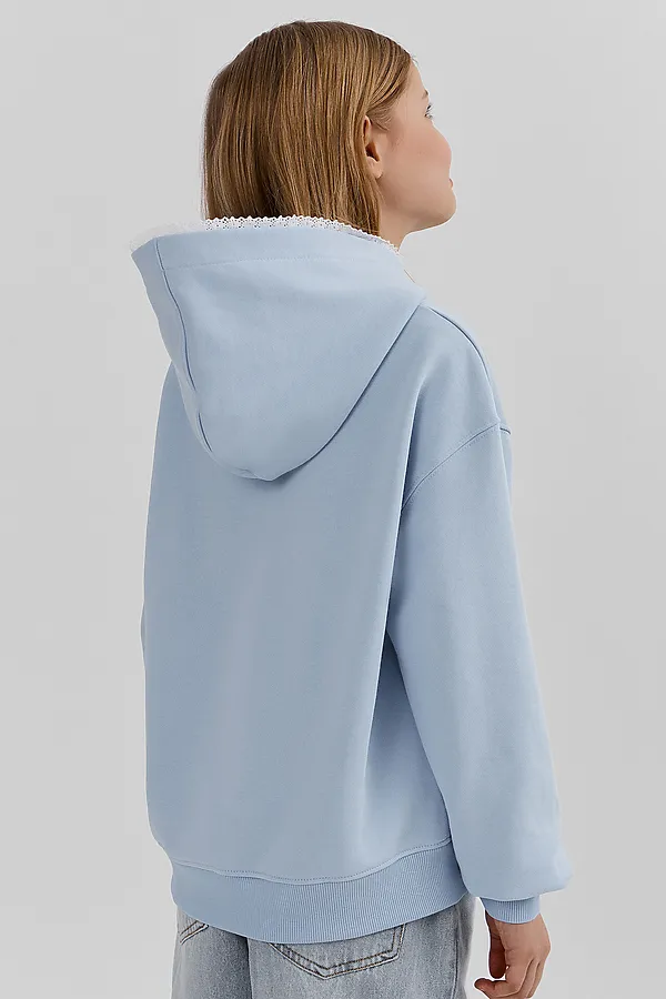 Худи для девочек MARK FORMELLE, небо +печать - фото 2