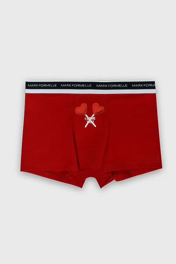 Трусы мужские (2шт) MARK FORMELLE, брусничный +печать - фото 2