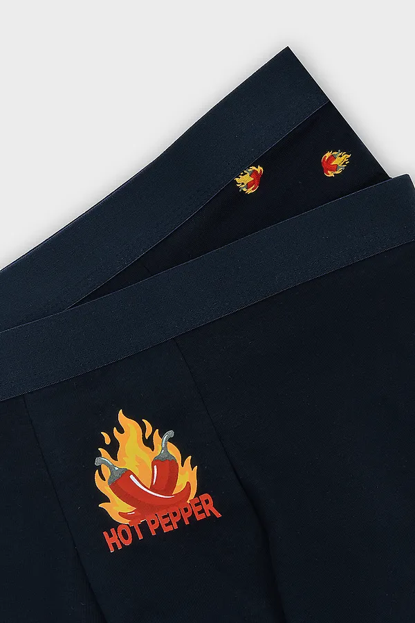 Трусы мужские (2шт) MARK FORMELLE, перцы на т.синем +т.синий - фото 2