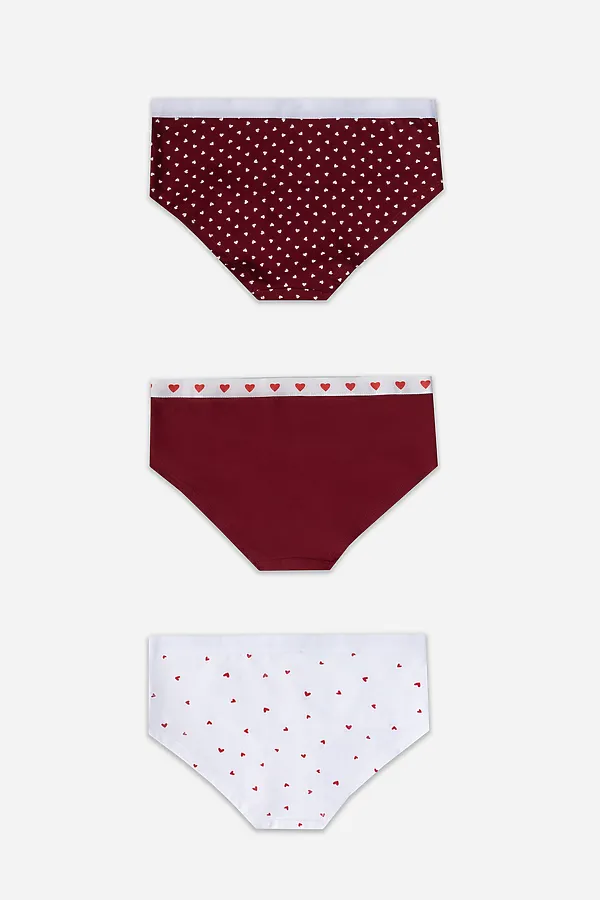Трусы женские (3шт.) MARK FORMELLE, сердечки на т.красном - фото 2
