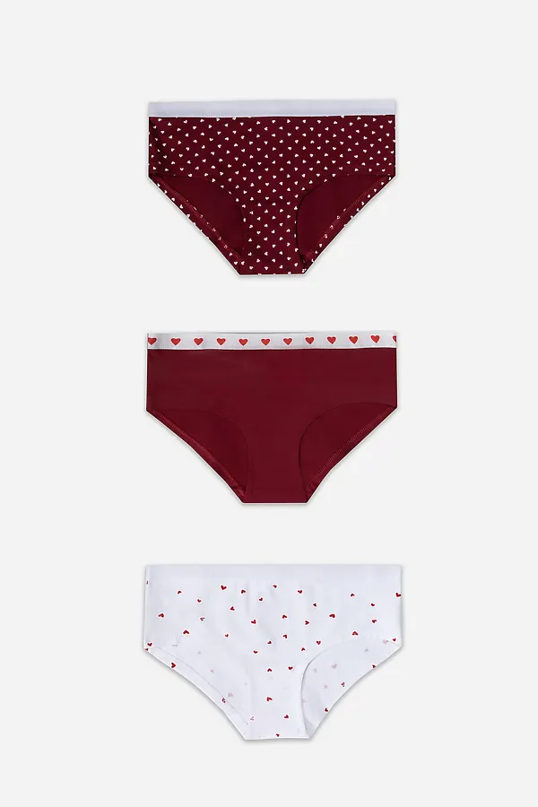 Трусы женские (3шт.) MARK FORMELLE, сердечки на т.красном - фото 2