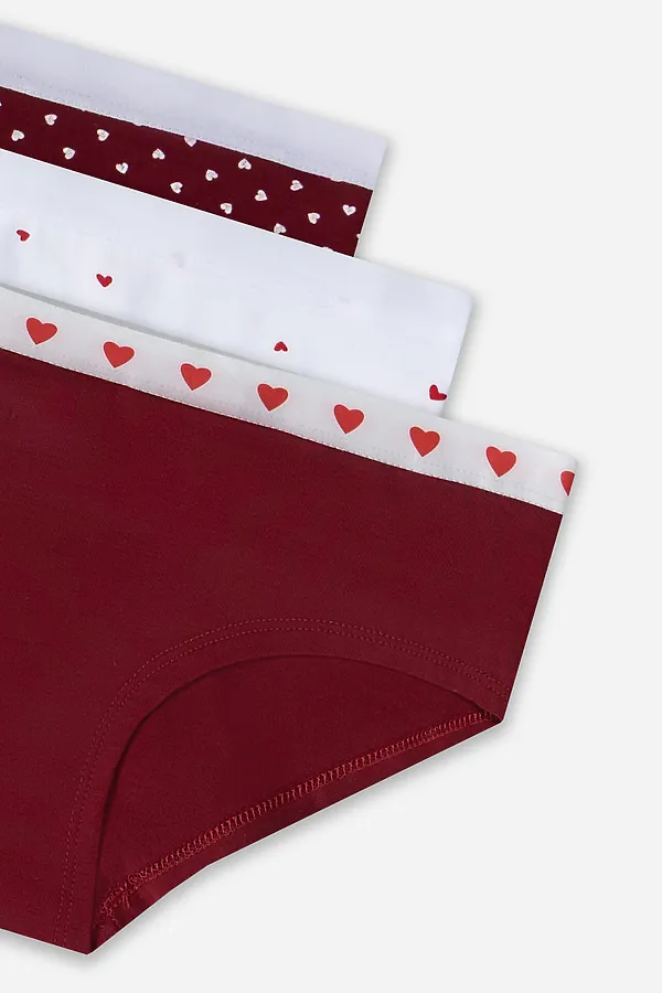 Трусы женские (3шт.) MARK FORMELLE, сердечки на т.красном - фото 2