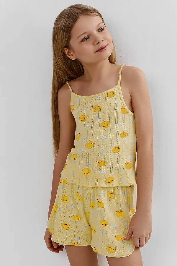 Комплект для девочек (топ, шорты) MARK FORMELLE, уточки на желтом - фото 2
