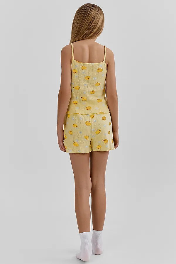 Комплект для девочек (топ, шорты) MARK FORMELLE, уточки на желтом - фото 2