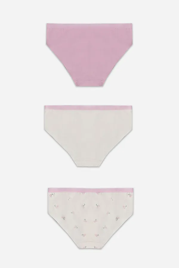 Трусы для девочек (3шт.) MARK FORMELLE, персиковые вишенки на молочном - фото 2