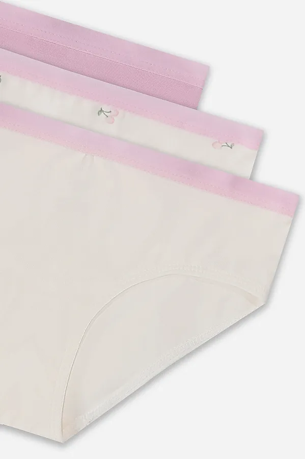 Трусы для девочек (3шт.) MARK FORMELLE, персиковые вишенки на молочном - фото 2