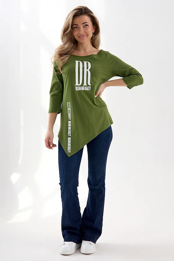 Туника Т-хвост НАТАЛИ, хаки - фото 2