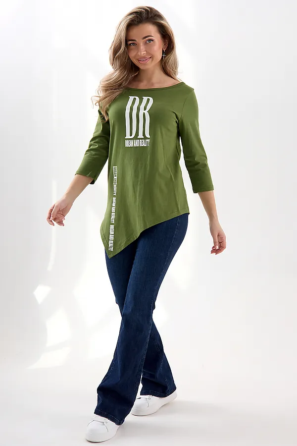 Туника Т-хвост НАТАЛИ, хаки - фото 2