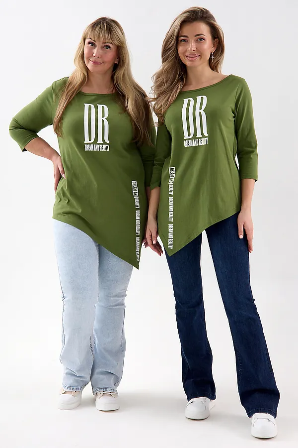 Туника Т-хвост НАТАЛИ, хаки - фото 2