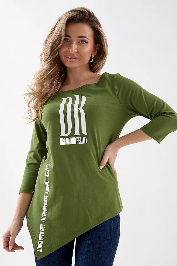 Туника Т-хвост НАТАЛИ, хаки - фото 2