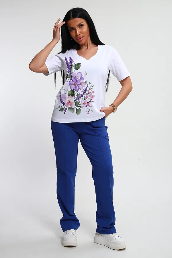 Костюм с брюками 74725 НАТАЛИ, васильковый - фото 2