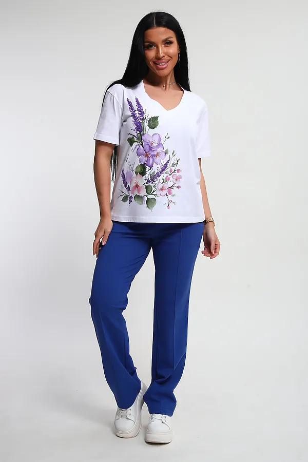 Костюм с брюками 74725 НАТАЛИ, васильковый - фото 2