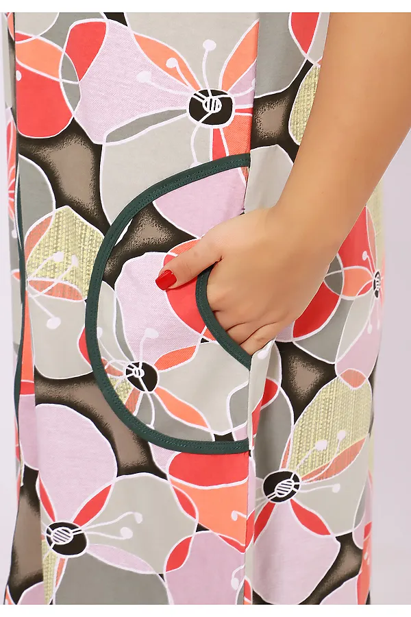 Халат 520 больших размеров НАТАЛИ, зеленый - фото 2