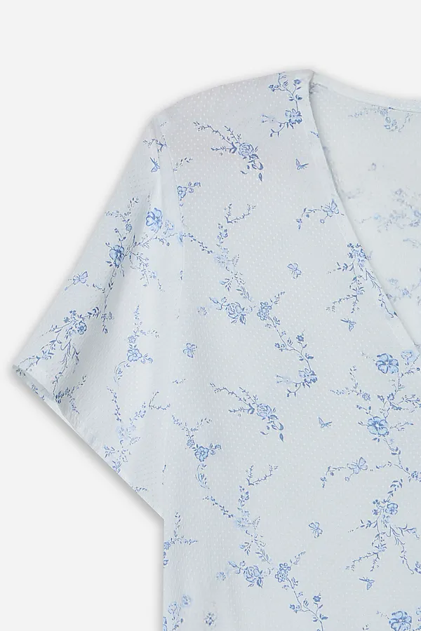 Комплект женский (блуза, шорты) MARK FORMELLE, цветы на св.молочном - фото 2