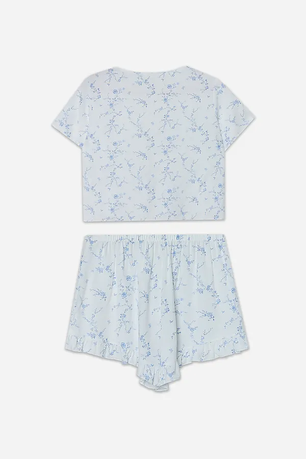 Комплект женский (блуза, шорты) MARK FORMELLE, цветы на св.молочном - фото 2