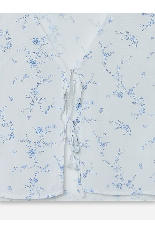 Комплект женский (блуза, шорты) MARK FORMELLE, цветы на св.молочном - фото 2