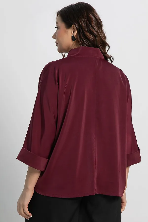 Блуза Серенада LADY TAIGA, бордовая - фото 2