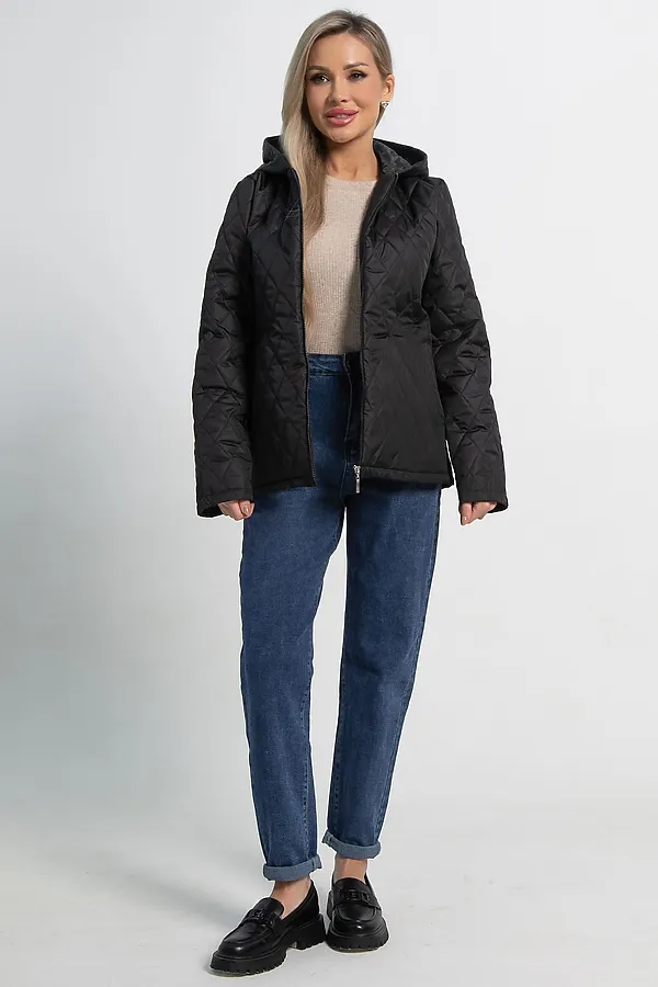 Куртка демисезонная стеганая LADY TAIGA, черная матовая - фото 2