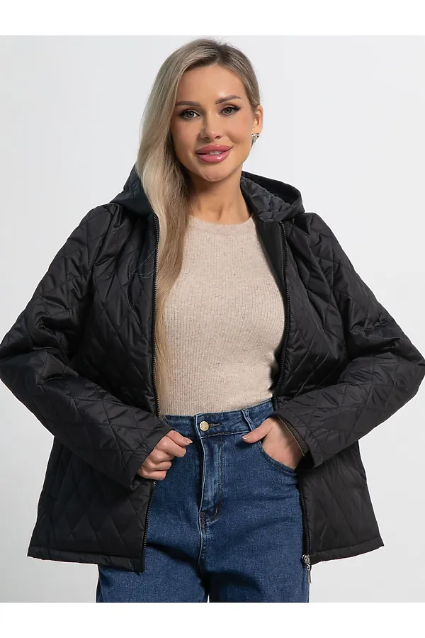 Куртка демисезонная стеганая LADY TAIGA, черная матовая - фото 2