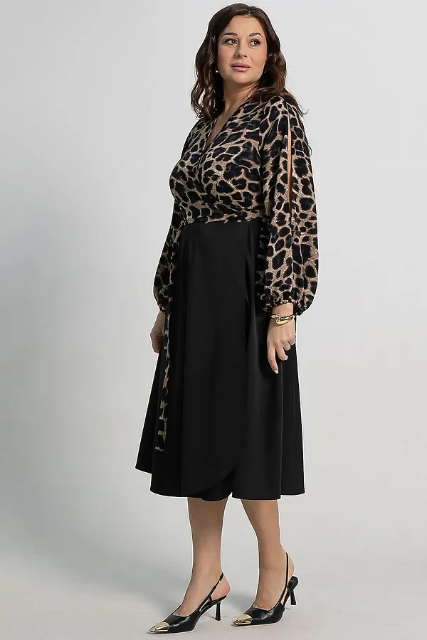 Платье Клеопатра LADY TAIGA, черное/лео - фото 2
