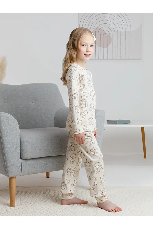 Пижама CROCKID, айвори, плюшеве мишки - фото 2