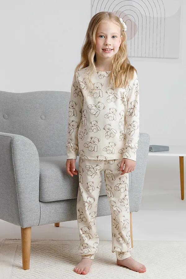 Пижама CROCKID, айвори, плюшеве мишки - фото 2