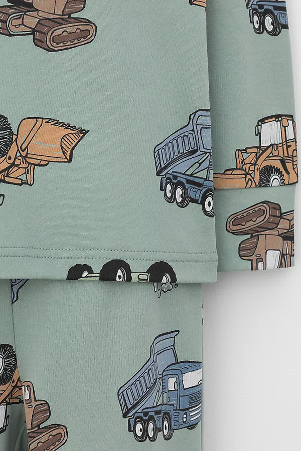 Пижама CROCKID, морской синий,дорожная техника - фото 2