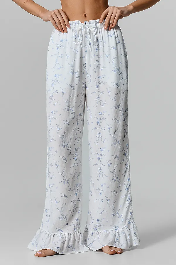 Брюки MARK FORMELLE, цветы на св.молочном - фото 2