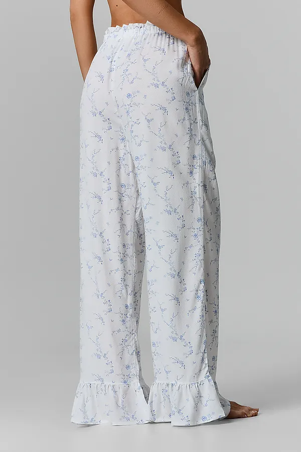 Брюки MARK FORMELLE, цветы на св.молочном - фото 2