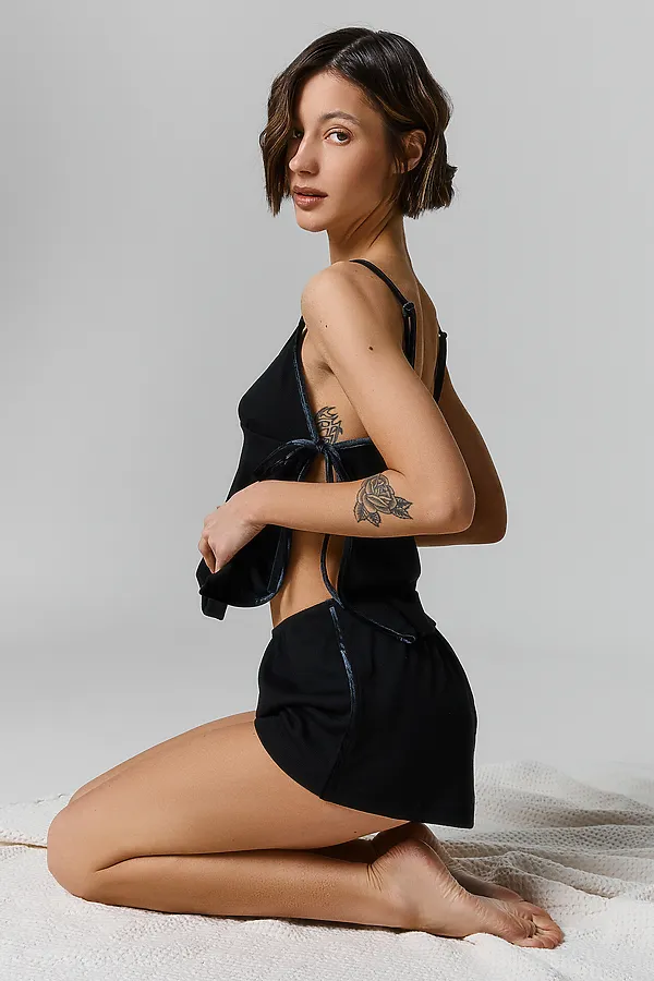 Комплект женский (блуза, шорты) MARK FORMELLE, черный - фото 2