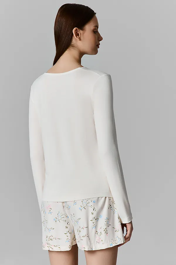 Комплект женский (джемпер, шорты) MARK FORMELLE, св.молочный +веточки на св.молочном - фото 2