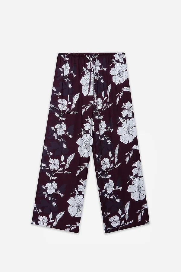 Комплект женский (джемпер, бриджи) MARK FORMELLE, винный +цветы на винном - фото 2