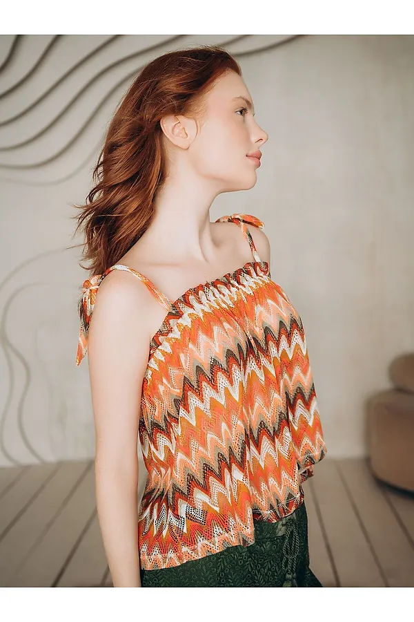 Топ INDEFINI, оранжевый - фото 2