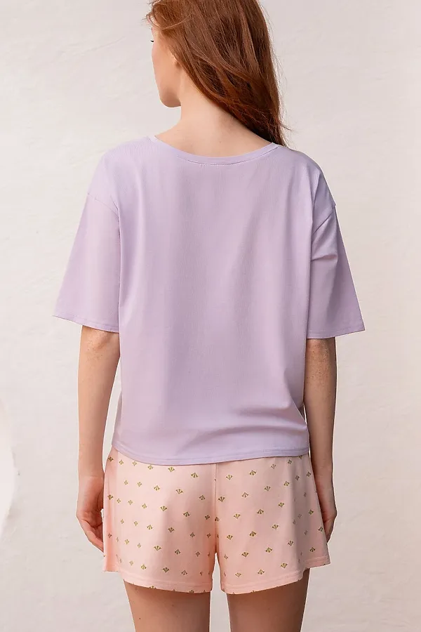 Футболка INDEFINI, сиреневый - фото 2