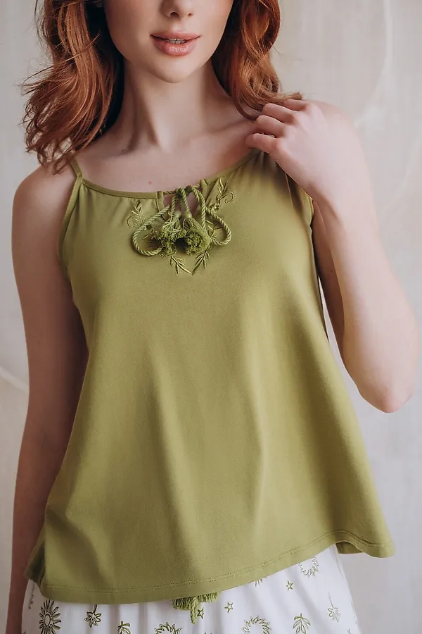 Топ INDEFINI, оливковый - фото 2