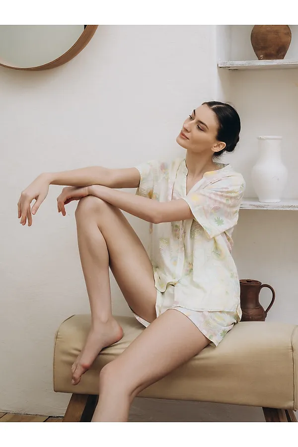 Женская пижама INDEFINI, салатовый - фото 2