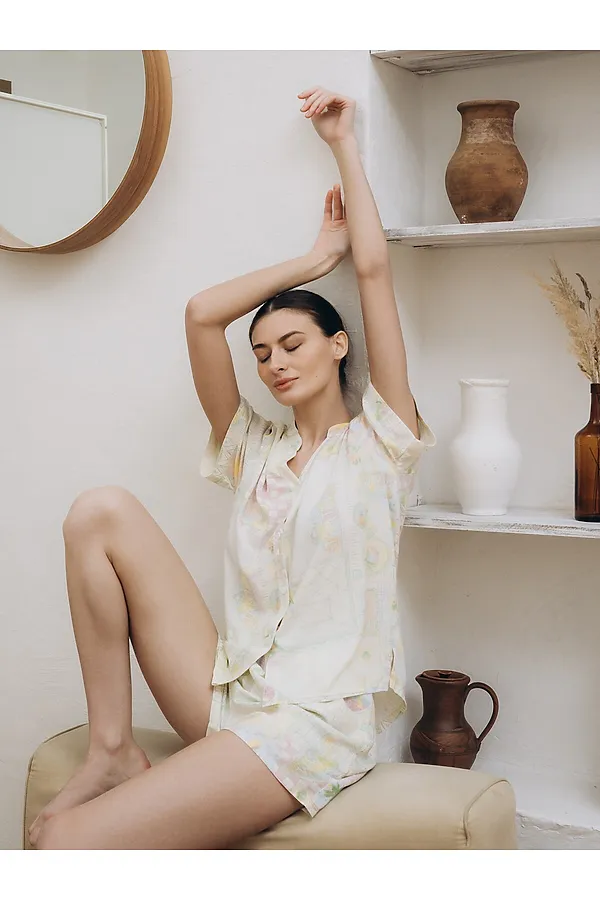 Женская пижама INDEFINI, салатовый - фото 2