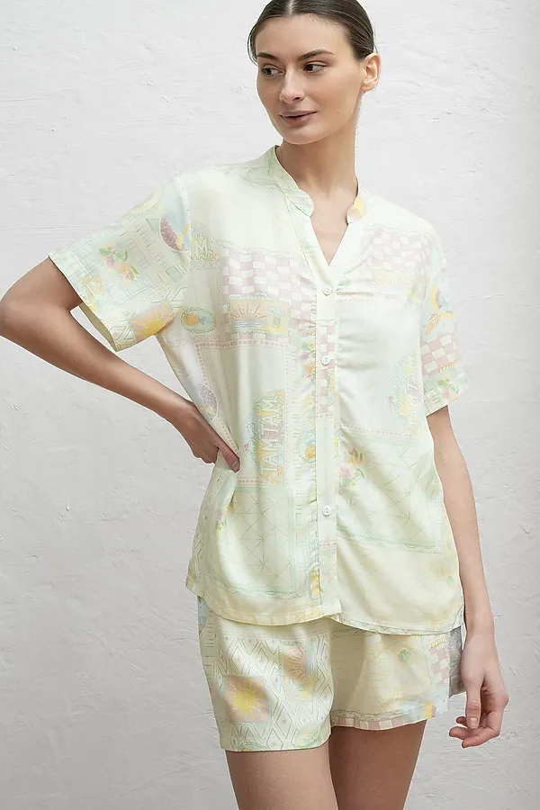 Женская пижама INDEFINI, салатовый - фото 2