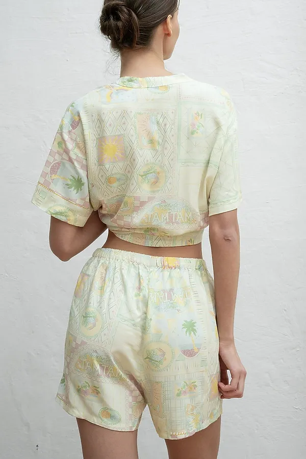 Женская пижама INDEFINI, салатовый - фото 2