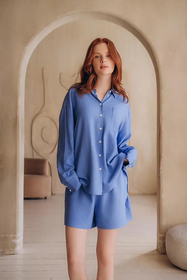 Костюм женский INDEFINI, синий - фото 2