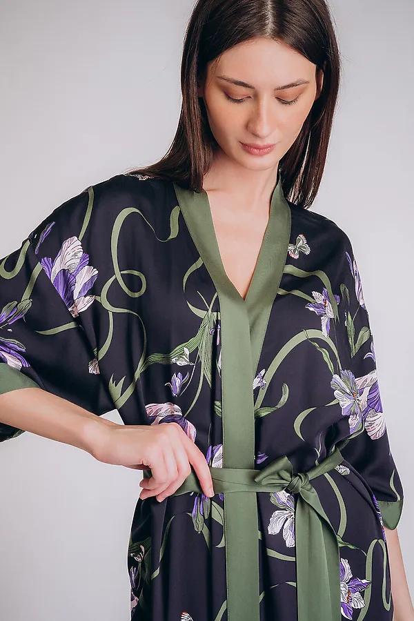 Халат INDEFINI, черный - фото 2