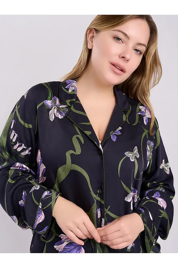 Женская пижама INDEFINI, синий - фото 2