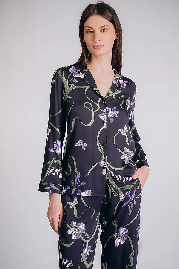 Женская пижама INDEFINI, синий - фото 2