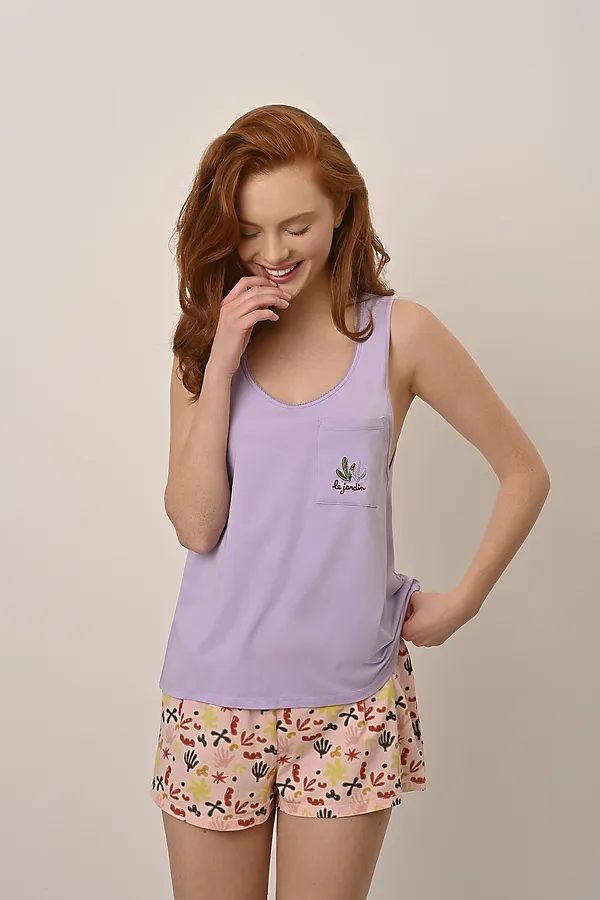 Женская пижама INDEFINI, лавандовый - фото 2